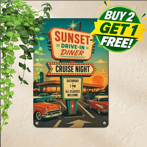 Vintage drive tin metal - metal, signs