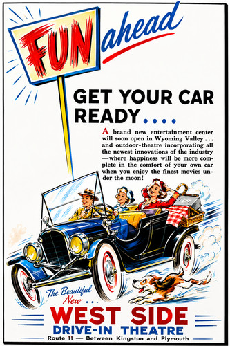 Vintage drive movie theater - drive-in,